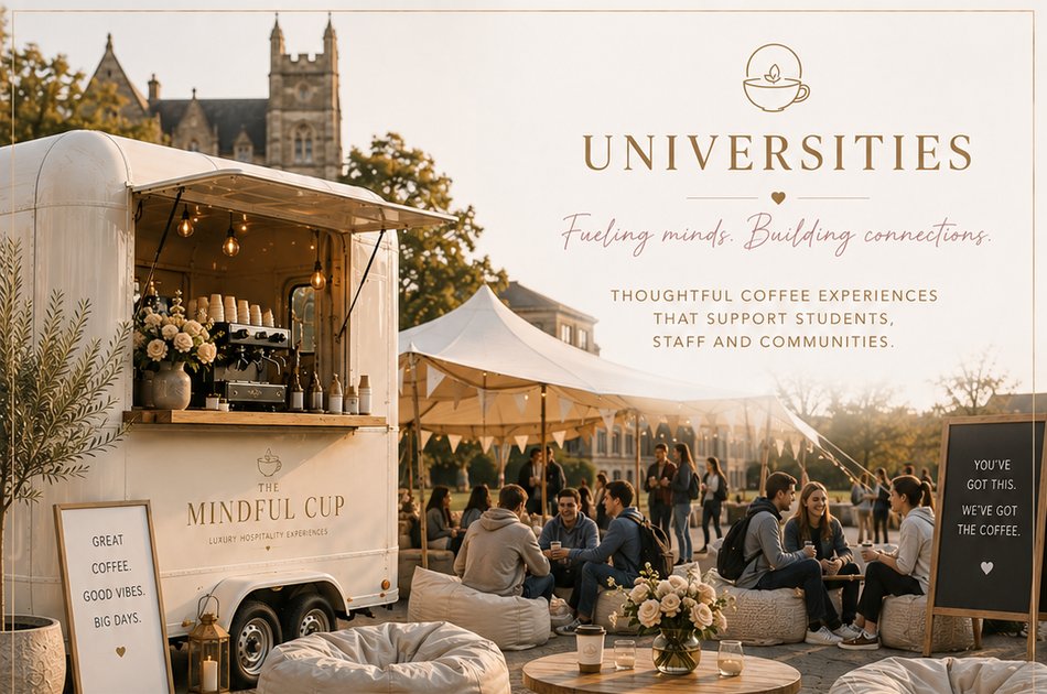 Students gathered at a university campus coffee event
